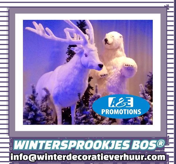 Grote foto sneeuw props verhuur antwerpen groot wit rendier diversen kerst