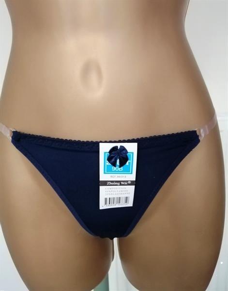 Grote foto marineblauwe string met transparante bandjes kleding dames ondergoed en lingerie
