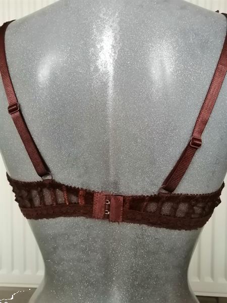 Grote foto chique doorzichtige hazelnoot bruine bh 85c kleding dames ondergoed en lingerie