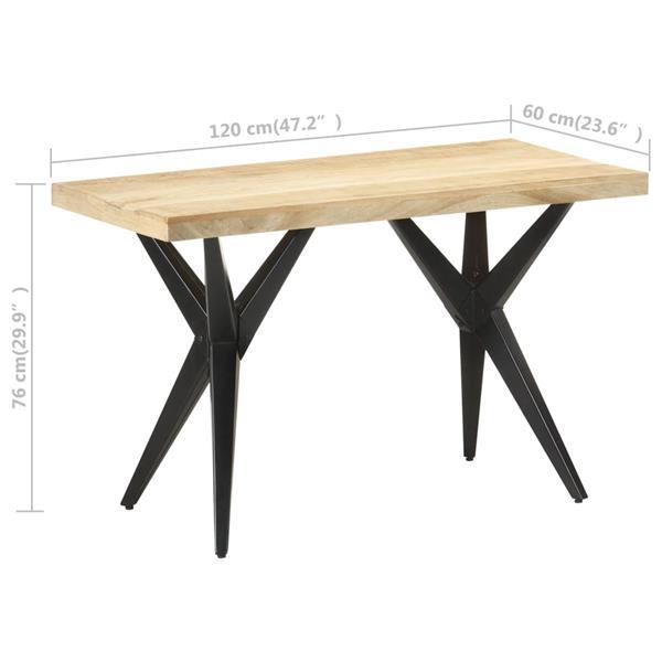 Grote foto vidaxl table de salle manger 120x60x76 cm bois solide de m huis en inrichting eettafels