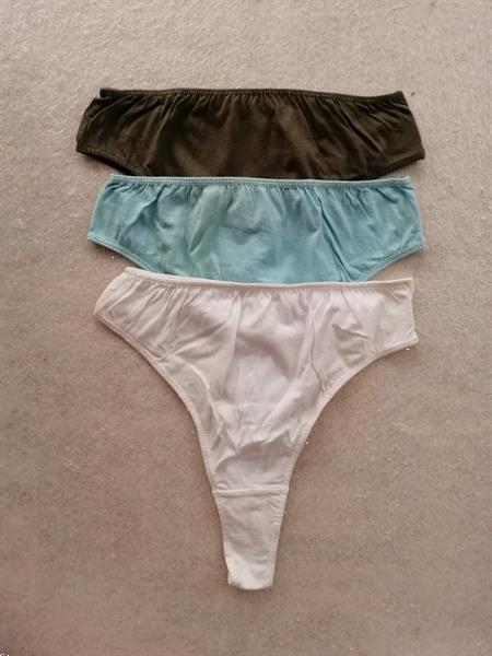 Grote foto 3 strings voor 5 euro wit turquoise en kaki kleding dames ondergoed en lingerie