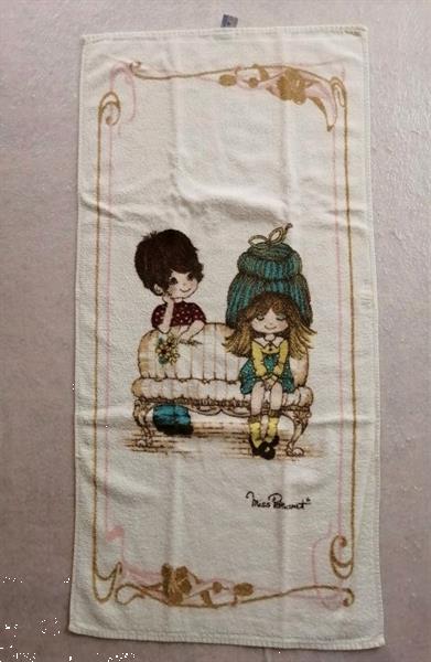 Grote foto mooie vintage handdoek miss petticoat 1974 verzamelen retro