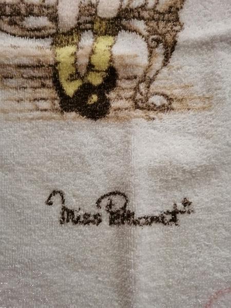 Grote foto mooie vintage handdoek miss petticoat 1974 verzamelen retro