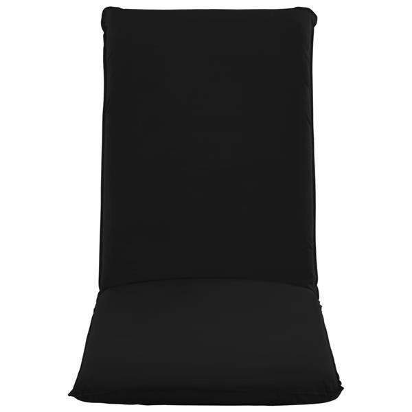 Grote foto vidaxl chaise longue pliable tissu oxford noir tuin en terras tuinmeubelen