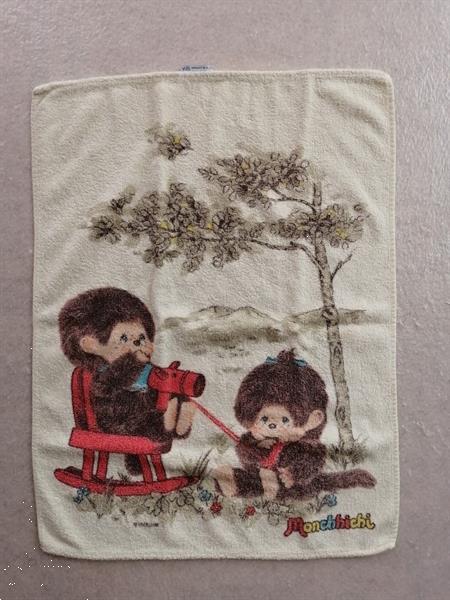 Grote foto vintage originele monchhichi handdoek 1975 verzamelen poppetjes en figuurtjes