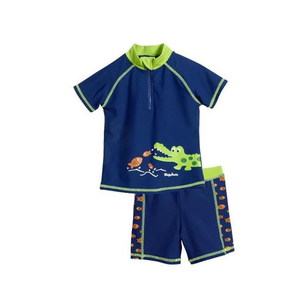 Grote foto playshoes tweedelige zwemsuit blauw krokodil kleding dames badmode en zwemkleding