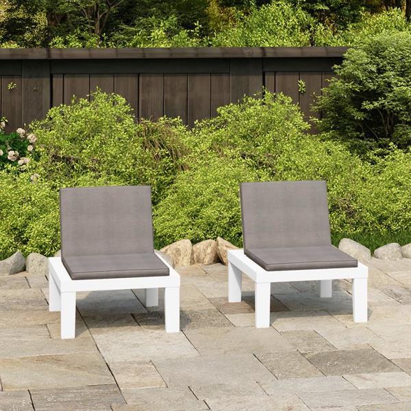 Grote foto vidaxl chaises de salon de jardin avec coussins 2 pcs plasti tuin en terras tuinmeubelen