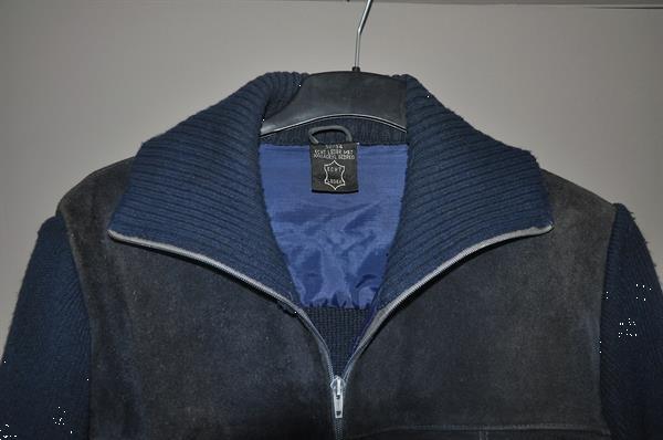 Grote foto blauw daim herenjasje kleding heren jassen winter