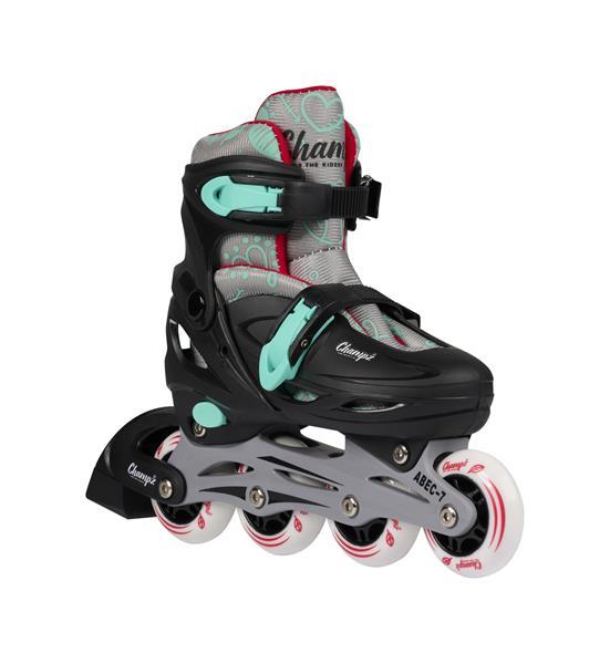 Grote foto champz inline skates zwart turquoise rood 34 37 kinderen en baby skelters