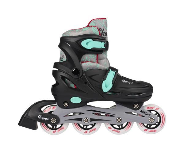 Grote foto champz inline skates zwart turquoise rood 34 37 kinderen en baby skelters