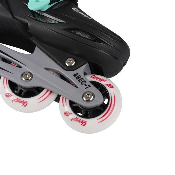 Grote foto champz inline skates zwart turquoise rood 34 37 kinderen en baby skelters