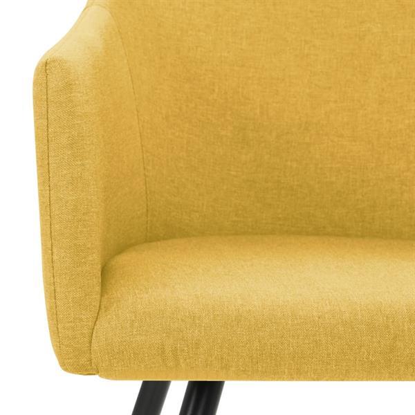 Grote foto vidaxl chaises de salle manger 6 pcs jaune tissu huis en inrichting stoelen