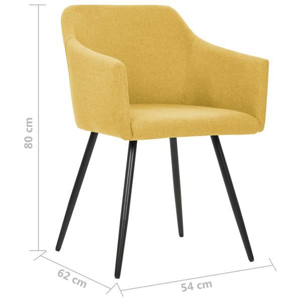 Grote foto vidaxl chaises de salle manger 6 pcs jaune tissu huis en inrichting stoelen