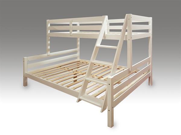 Grote foto massief houten drie persoons stapelbed wit kinderen en baby complete kinderkamers