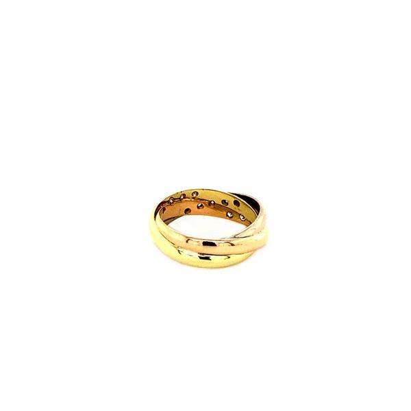 Grote foto tricolour gouden ring met diamant 14 krt kleding dames sieraden