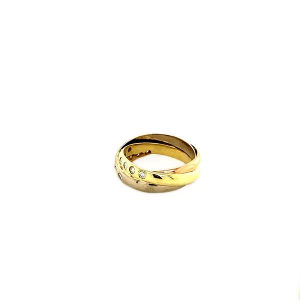 Grote foto tricolour gouden ring met diamant 14 krt kleding dames sieraden