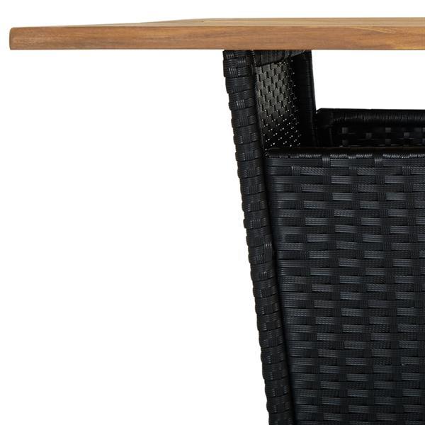 Grote foto vidaxl table de bar noir 80x80x110 cm r sine tress e et bois tuin en terras tuinmeubelen