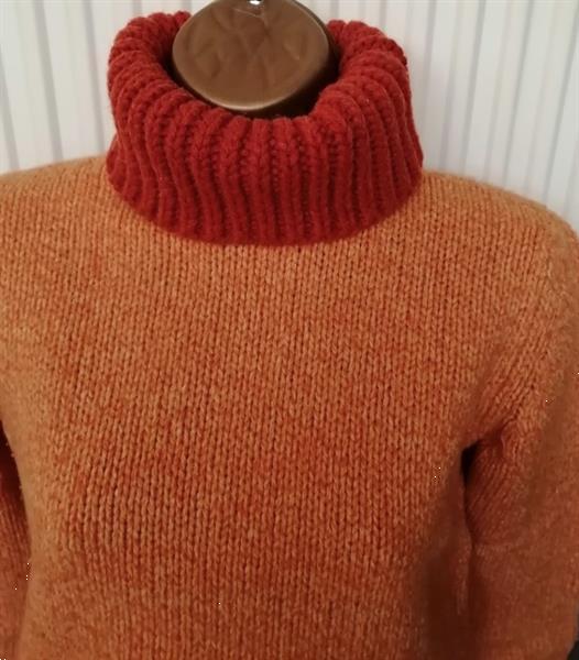Grote foto zacht oranje gemeleerde coltrui van mexx kleding dames truien en vesten