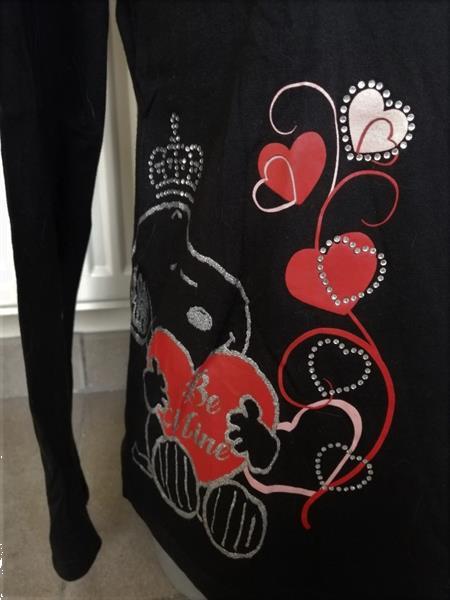 Grote foto zwarte vintage snoopy longsleeve met strass l xl kleding dames blouses en tunieken