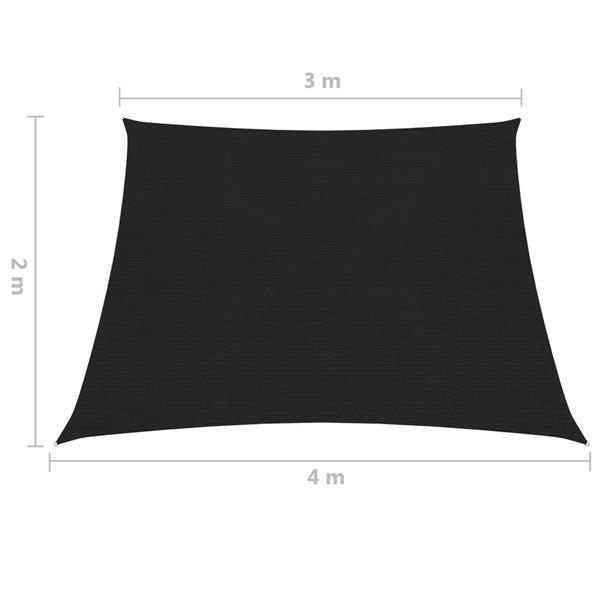 Grote foto vidaxl voile d ombrage 160 g m noir 3 4x2 m pehd tuin en terras overige tuin en terras