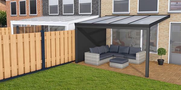 Grote foto aluminium aanbouwveranda velvetline 700x350 cm polycarbona tuin en terras tegels en terrasdelen
