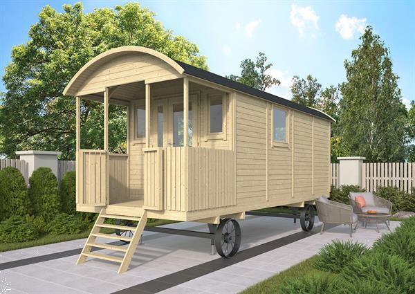 Grote foto zigeunerwagen kathleen met veranda 720x240 cm tuin en terras tuinhuisjes en blokhutten