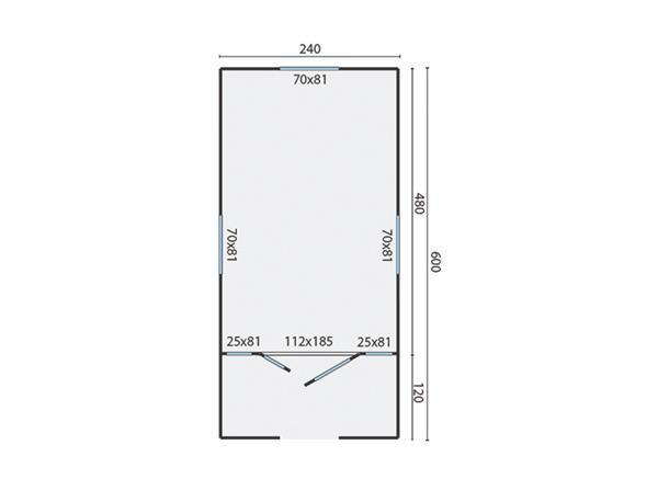 Grote foto zigeunerwagen kathleen met veranda 720x240 cm tuin en terras tuinhuisjes en blokhutten