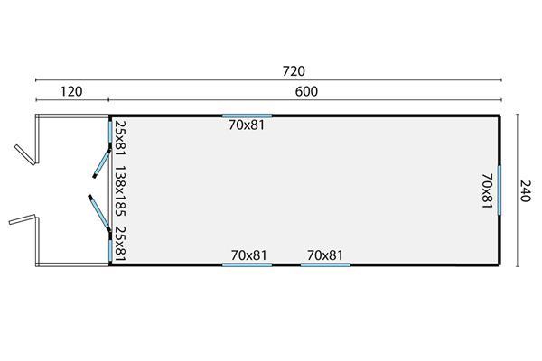 Grote foto zigeunerwagen kathleen met veranda 720x240 cm tuin en terras tuinhuisjes en blokhutten