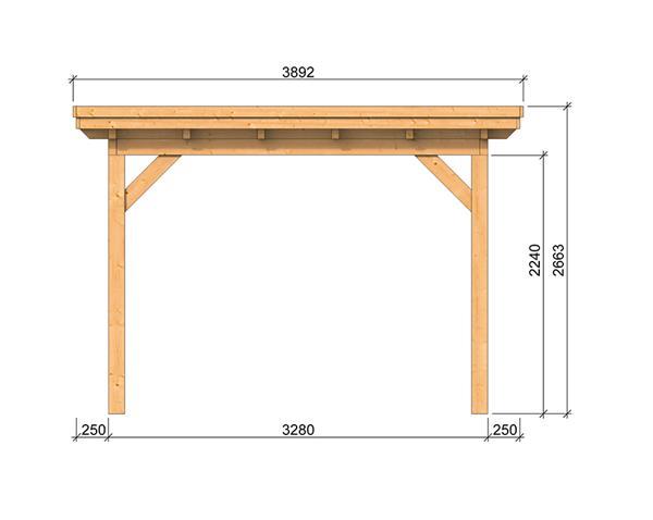 Grote foto overkapping plat dak odense xl type 4 red class wood 550 x 3 tuin en terras tuinhuisjes en blokhutten