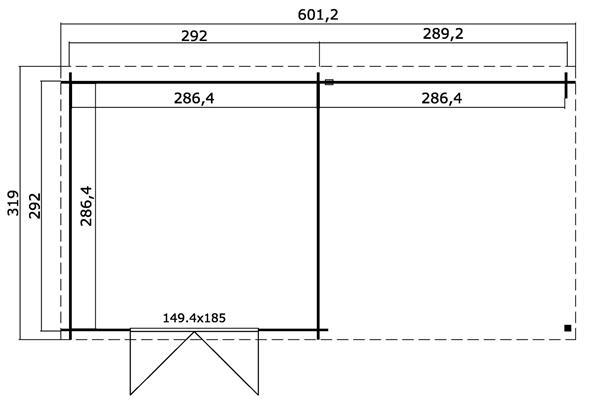 Grote foto blokhut orlando 581x292 cm tuin en terras tuinhuisjes en blokhutten