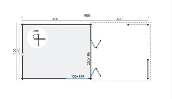 Grote foto blokhut casper met overkapping 900x400 cm ge mpregneerd tuin en terras tuinhuisjes en blokhutten