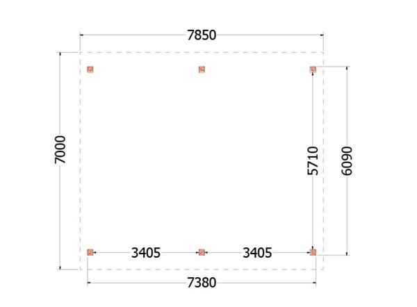 Grote foto overkapping zadeldak xxl 785x700 cm tuin en terras tuinhuisjes en blokhutten