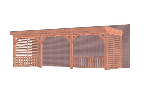 Grote foto aanbouwveranda ancona 735x330 cm plat dak combinatie 1 tuin en terras tegels en terrasdelen