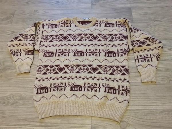 Grote foto beige noorse trui met bordeauxbruin p. olyslager kleding heren truien en vesten