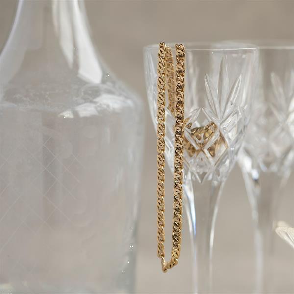 Grote foto gouden valkenoog collier 45 cm 14 krt kleding dames sieraden