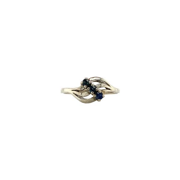 Grote foto witgouden ring met saffier 14 krt kleding dames sieraden