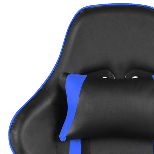 Grote foto vidaxl chaise de jeu pivotante avec repose pied bleu pvc huis en inrichting stoelen