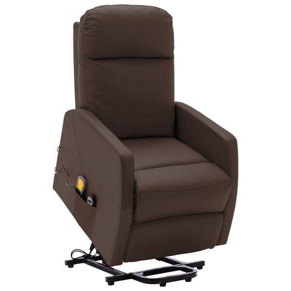 Grote foto vidaxl fauteuil inclinable de massage marron similicuir huis en inrichting stoelen