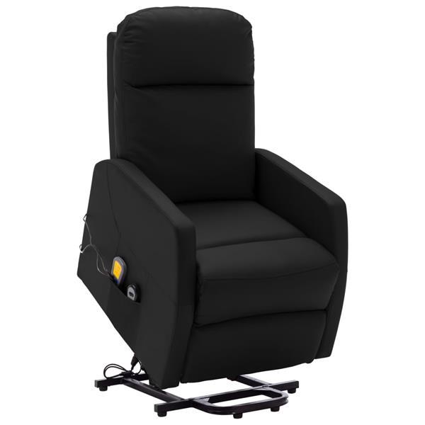 Grote foto vidaxl fauteuil inclinable de massage noir similicuir huis en inrichting stoelen