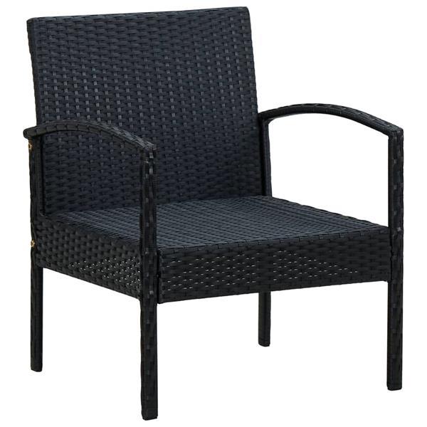 Grote foto vidaxl chaise de jardin avec coussin r sine tress e noir tuin en terras tuinmeubelen