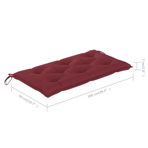 Grote foto vidaxl coussin de banc de jardin rouge bordeaux 100x50x7 cm huis en inrichting woningdecoratie