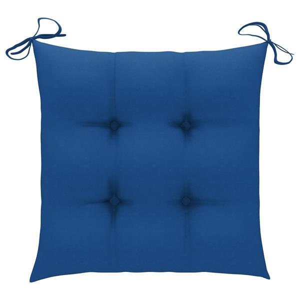 Grote foto vidaxl coussins de chaise 2 pcs bleu 50x50x7 cm tissu huis en inrichting woningdecoratie