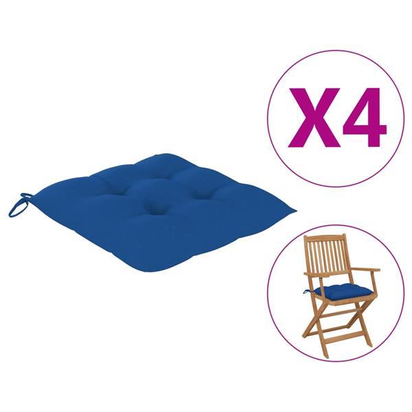 Grote foto vidaxl coussins de chaise 4 pcs bleu 40x40x7 cm tissu huis en inrichting woningdecoratie