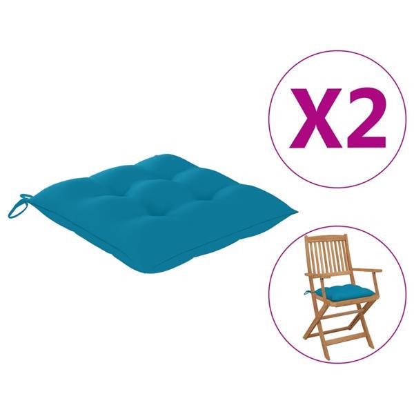 Grote foto vidaxl coussins de chaise 2 pcs bleu clair 40x40x7 cm tissu huis en inrichting woningdecoratie