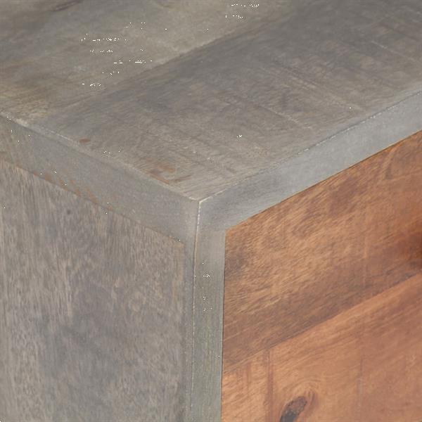Grote foto vidaxl table de chevet gris 40x30x50 cm bois massif de mangu huis en inrichting complete slaapkamers