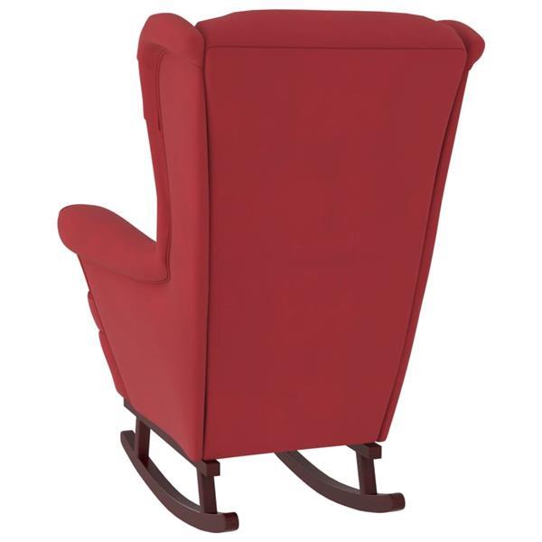 Grote foto vidaxl chaise bascule avec pieds en bois et tabouret borde huis en inrichting stoelen