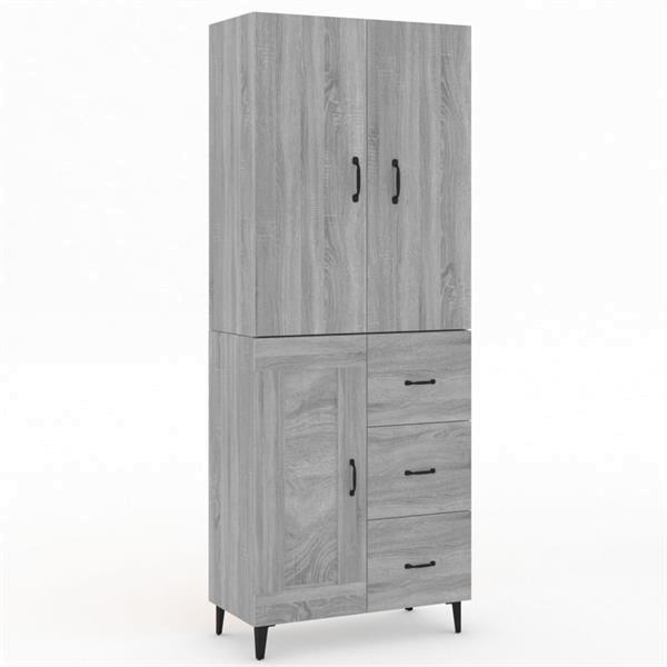 Grote foto vidaxl buffet haut sonoma gris 69 5x34x180 cm bois d ing nie huis en inrichting overige