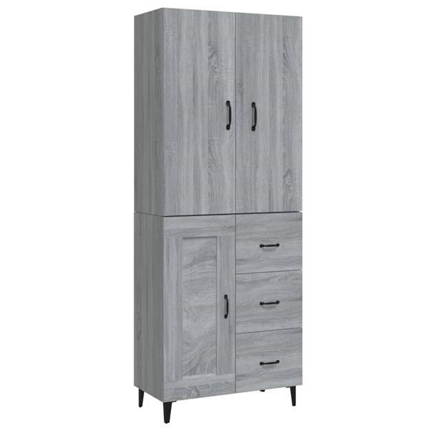 Grote foto vidaxl buffet haut sonoma gris 69 5x34x180 cm bois d ing nie huis en inrichting overige