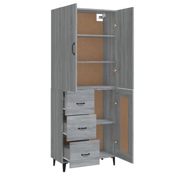 Grote foto vidaxl buffet haut sonoma gris 69 5x34x180 cm bois d ing nie huis en inrichting overige