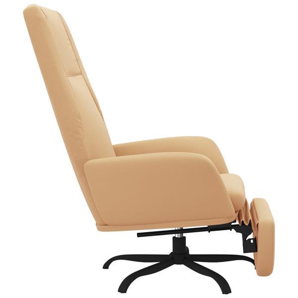Grote foto vidaxl chaise de relaxation avec repose pied cr me tissu mic huis en inrichting stoelen